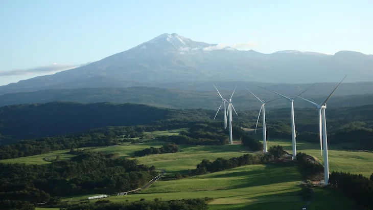 Image of "Eurus Higashiyurihara Wind Farm."