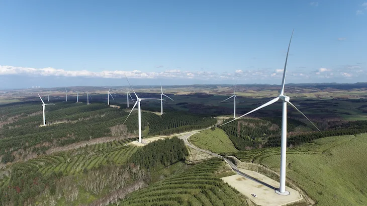 Image of "Kawaminami Wind Farm."